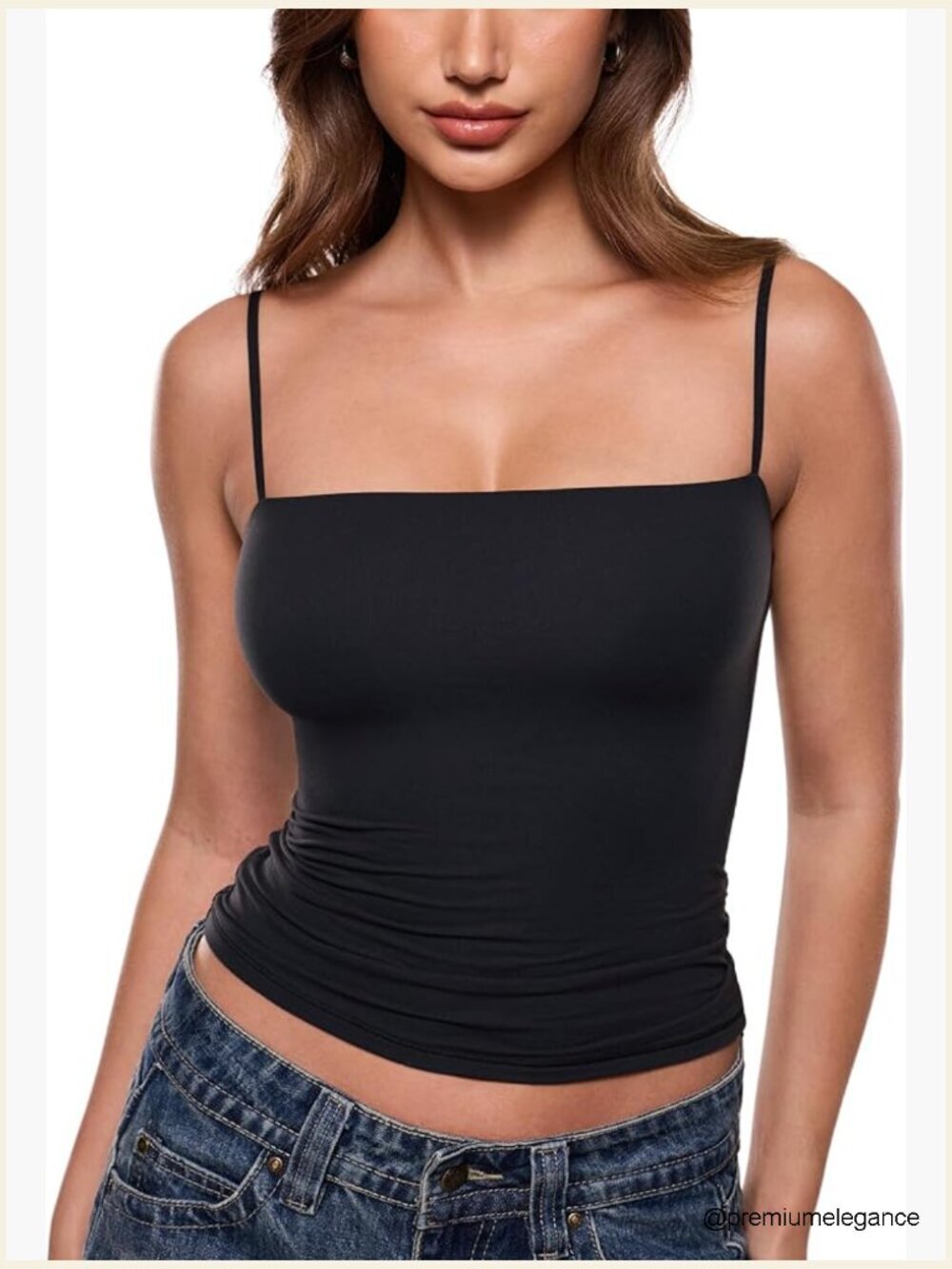 Double Lined Crop Tank Top Spaghetti Straps Going Out Outfit